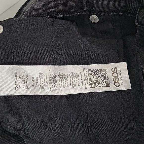 ASOS Slim Gray Black High Rise Denim Mom Jeans Size 28/30 - Picture 10 of 11